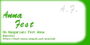 anna fest business card